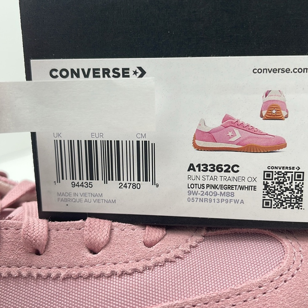 Converse Men’s RUN STAR TRAINER OX LOTUS PINK/EGRET/WHITE A13362C Sneakers - Picture 16 of 16